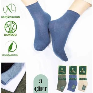Kral Socks -Erkek Patik Lacose Kabartma Desenli (3 Adet) Bambu Dikişsiz Parfümlü Kısa Çorap
