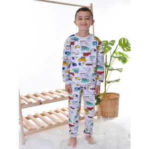 Erkek Çocuk Gri Arabalı Pijama Takım