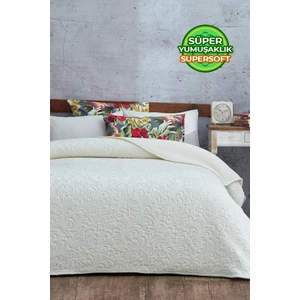 Evlen Home Collection 2.8 kg Embos Baskılı Pamela Kalın Çift Kişilik Battaniye 230X240 cm Krem