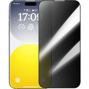 Baseus Crystal iPhone 15 Pro Max Privacy Full Koruma Tempered Cam Ekran Koruyucu 2 Adet Set