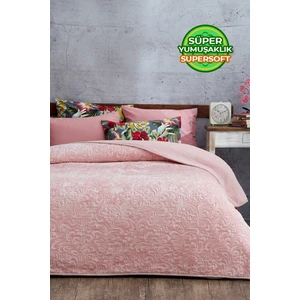 Evlen Home Collection 2.8 kg Embos Baskılı Pamela Kalın Çift Kişilik Battaniye 230X240 cm Açık Pudra