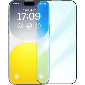 Baseus Crystalline iPhone 15 Pro Max Full Koruma Anti Mavi Işık Tempered Cam Ekran Koruyucu
