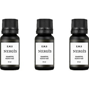 Nergis Esansiyel Uçucu Yağ 3 Adet Buhurdanlık Yağı Difüzör Esansı Aromaterapi Yağı 3 x 10 ml