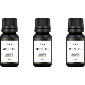 Mentol Esansiyel Uçucu Yağ 3 Adet Buhurdanlık Yağı Difüzör Esansı Aromaterapi Yağı 3 x 10 ml