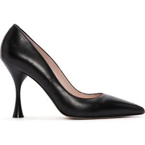 Kadın Siyah Topuklu Deri Stiletto