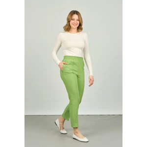 Fa Pantolon Kadın Bilek Boy Önden Çizgi Dikişli Dar Kalıp Pantolon 6000 Fıstık Yeşili