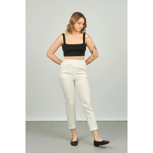 Fa Pantolon Kadın Bilek Boy Önden Çizgi Dikişli Dar Kalıp Pantolon 6000 Ekru