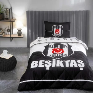 Beşiktaş Logo Tek Kişilik Yorgan Seti Taç Uyku Seti