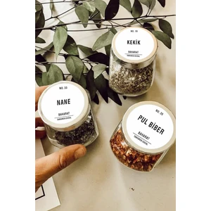 110 Adet Modern Tasarım Baharat Bakliyat Kavanoz Etiket Beyaz Sticker