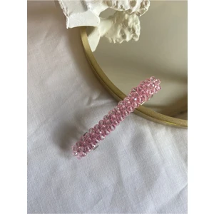 Pearly Handmade Pembe Otomatik Klipsli Toka