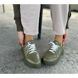 Iç Dış Hakiki Deri Ortopedik Tabanı Dikişli Kadın Spor Ayakkabı