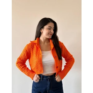 Foni Fashion Örgü Kısa  Düğmeli Hırka