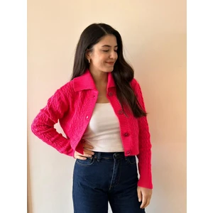 Foni Fashion Örgü Kısa  Düğmeli Hırka