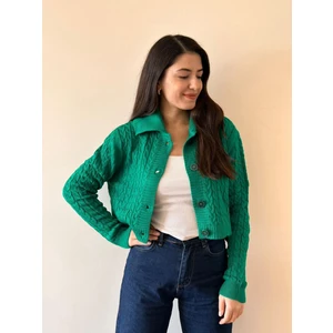 Foni Fashion Örgü Kısa  Düğmeli Hırka