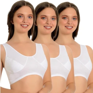 (3 Lü Paket) Anne Ribana Kumaş Yarım Atlet Sütyen 3004