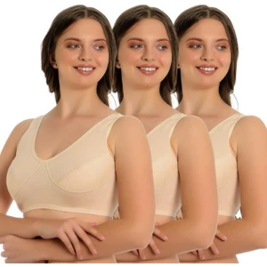 (3 Lü Paket) Anne Ribana Kumaş Yarım Atlet Sütyen 3004