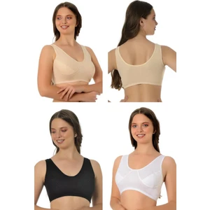 (3 Lü Paket) Anne Ribana Kumaş Yarım Atlet Sütyen 3004