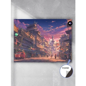 Anime Şehri Manga Anime Poster - Afiş - Dekoratif Duvar Posteri