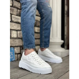 BA0801 Boa Beyaz Yüksek Taban Erkek Spor Ayakkabı