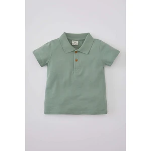 Erkek Bebek Kısa Kollu Pike Polo Tişört Gri Günlük Stil B7007A524SM