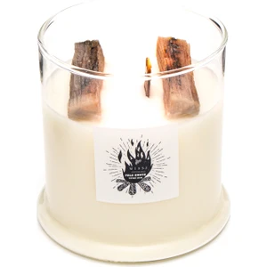 Üfleme Cam Ahşap Fitilli Palo Santo Vegan Mum(140 gr)