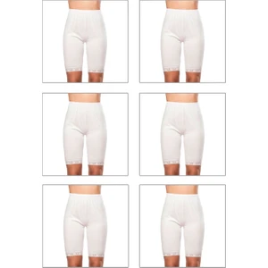 Özkan Underwear Özkan 0114 6'lı Paket Kadın Pamuklu Dantelli Ribana Esnek Yumuşak Paçalı Alt Içlik Don Külot Tayt