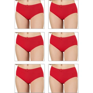 Özkan Underwear Özkan 0305 6'lı Paket Kadın Ribana Esnek Pamuklu Yüksek Bel Bato Külot