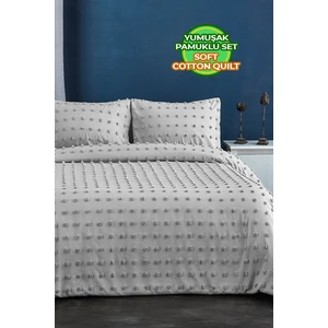 Pamuklu Emmy Yatak Örtüsü Seti Günlük Çift ( Taraflı ) Kişilik Boho 3 Parça Dolgulu Tufting