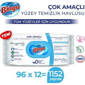 Pratik Yüzey Temizlik Havlusu Beyaz Sabun 96x12 (1152 Yaprak)