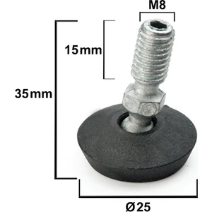 Ayder Mobilya Aksesuarları Oynar Başlı Bingo M8 Q25 Plastik ( 5 Adet )