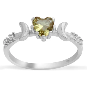 925 Ayar Gümüş Zultanit Kalp Taşlı Vintage Yüzük