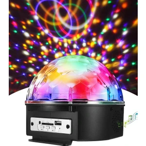 Coverzone Uzaktan Kumandalı Disko Topu Bluetooth Bağlantılı ve USB Girişli Iç Mekan Kullanıma Uygun Parti Doğum Günleri ve Özel Günler Için Renkli Aydınlatma KH1090