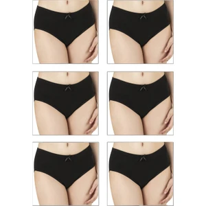Özkan Underwear Özkan 0305 6'lı Paket Kadın Ribana Esnek Pamuklu Yüksek Bel Bato Külot