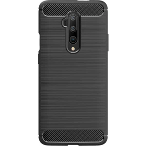 Oneplus 7t Pro Brushed Carbon Fiber Silikon Kılıf - Siyah