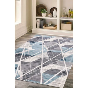 Efor Halı Troya Mavi Krem Halı Yumuşak Oturma Odası Salon Çocuk Odası Mutfak Halısı J0065 150 x 230