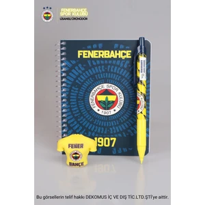 Lisanslı Fenerbahçe Bloknot,uçlu Kalem 0.7 mm ve Forma Tasarım Silgi Seti