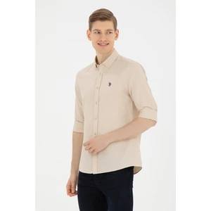 U.S. Polo Assn. Erkek Camel Gömlek Basic 50288629-VR015