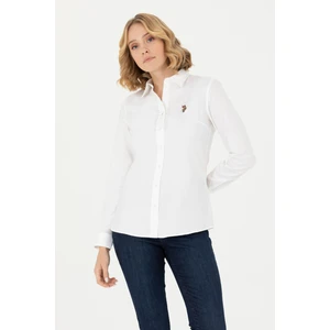 U.S. Polo Assn. Kadın Beyaz Gömlek Basic 50271268-VR013