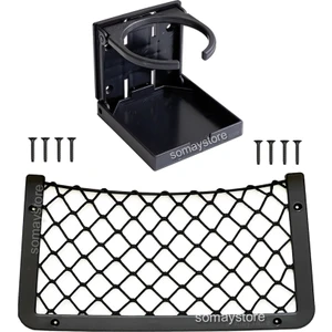 Tekne Seti 1 Adet Katlanır Bardaklık 1 Adet Eşya Filesi 32X17CM Siyah