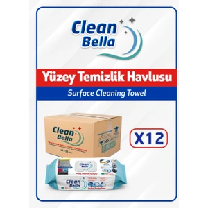 Clean Bella Yüzey Temizlik Havlusu 50 Yaprak 12'li Set (12 x 50 )
