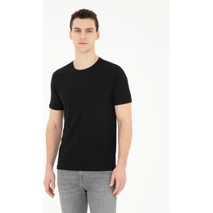 Pierre Cardin Erkek Siyah Slim Fit Basic Tişört 50280751-VR046