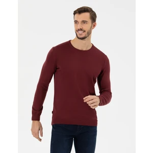 Pierre Cardin Erkek Bordo Slim Fit Bisiklet Yaka Basic Triko Kazak 50258993-VR014