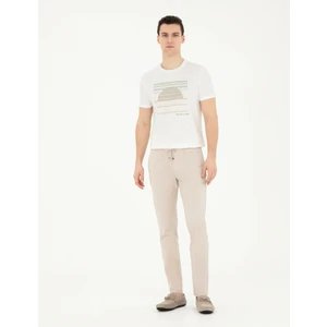 Pierre Cardin Erkek Taş Slim Fit Beli Lastikli İpli Kanvas Pantolon 50285534-VR049