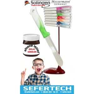Messermann Germany-Sefertech | Sürme Nutella, Et ve Sebze Meyve Dilimleme Mikro Tırtıklı Doğrama Bıçağı