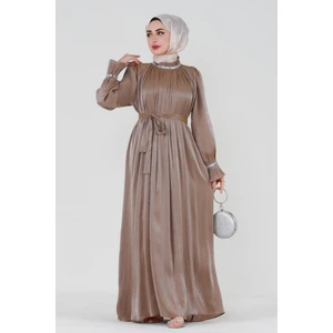 Simli Taşlı Abiye Elbise-VİZON