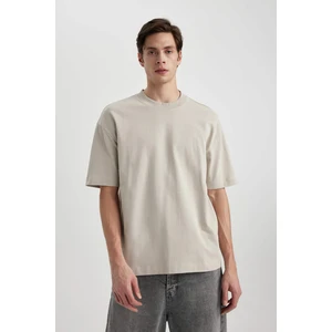 Oversize Geniş Kalıp Bisiklet Yaka Basic Düz Kısa Kollu Tişört B4933AX24SP