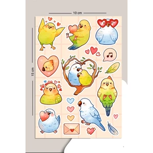 Papağan Sticker Seti Planner Ajanda Bullet Journal Için Uygun Set