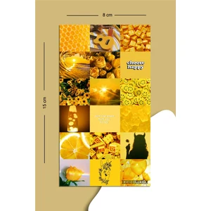 Sarı Renk Temalı Konsept Sticker Seti Planner Ajanda Bullet Journal Için Uygun Set