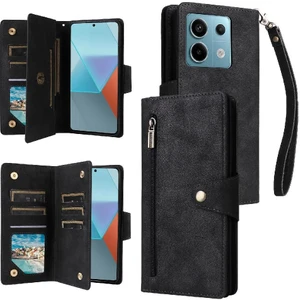 MY Boutique1 Xiaomi Redmi Not Için Kılıf 13 Pro Fermuar Cüzdan Kapak ile El Kayışı (Yurt Dışından)