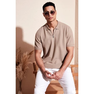 Pamuklu Regular Fit Fermuarlı Polo Yaka T Shirt Erkek Polo T Shirt 5902434